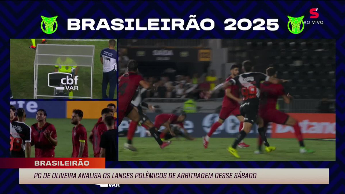 PC de Oliveira opina que houve falta de Vegetti no lance do segundo gol do Vasco, que deveria ser anulado. O comentarista de arbitragem ressalta, porém, que o melhor ângulo do lance não foi mostrado pelo VAR ao árbitro de campo.