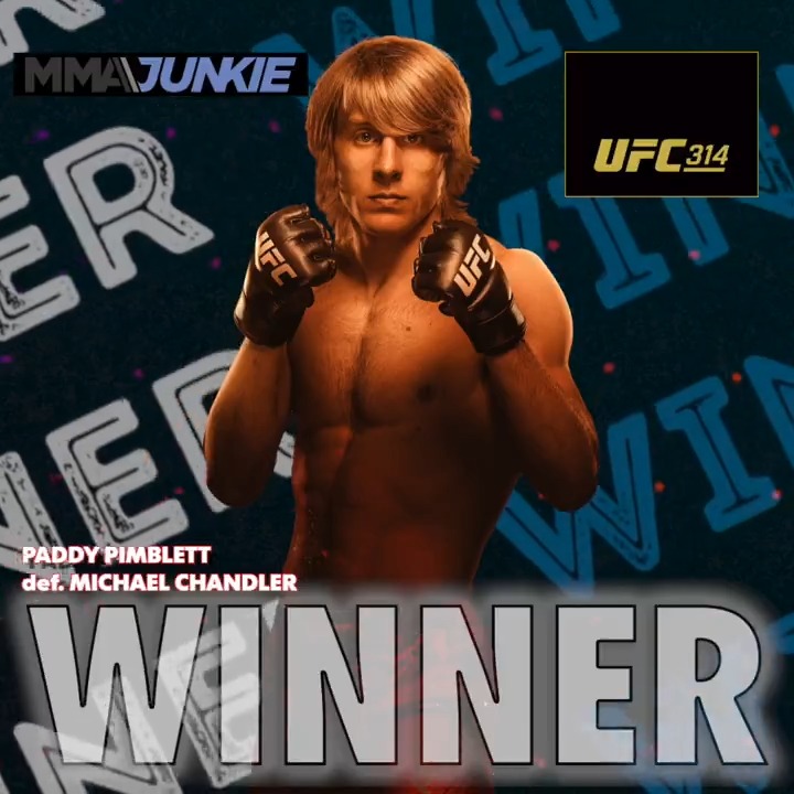 #UFC314 results: Paddy Pimblett (Paddy Pimblett) def. Michael Chandler via TKO (punches) – Round 3, 3:07 Full coverage: