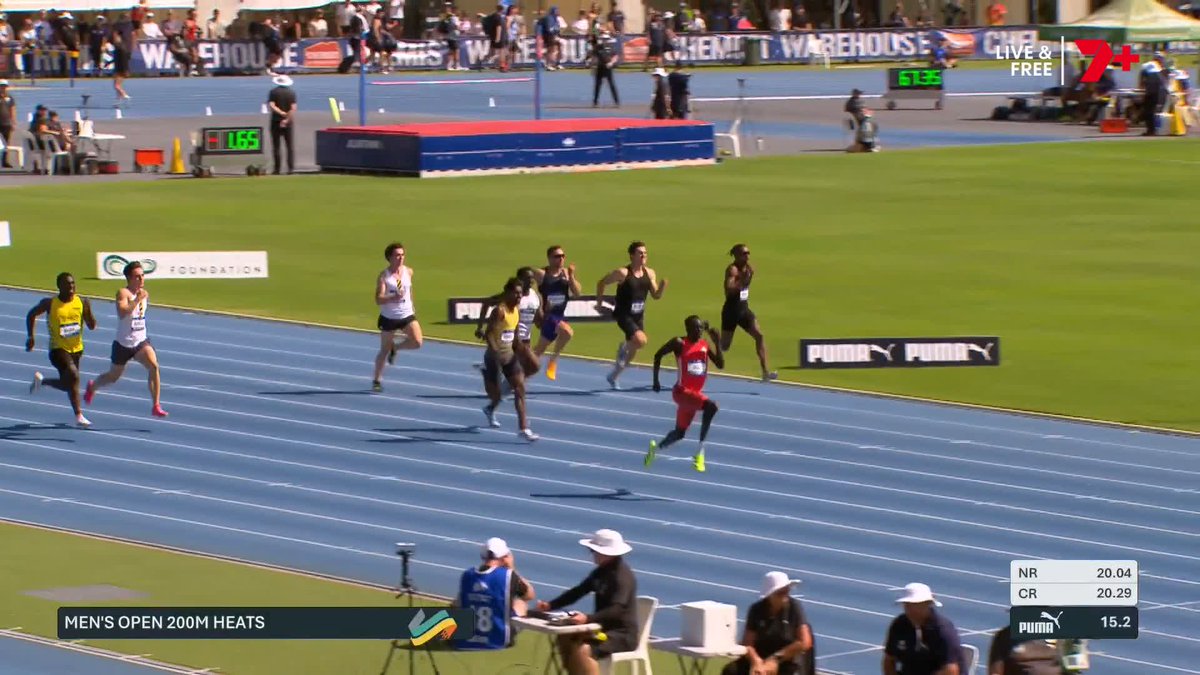 Gout Gout in cruise control 😎 He's into the 200m Final at 5pm AEST Do not miss it 👉