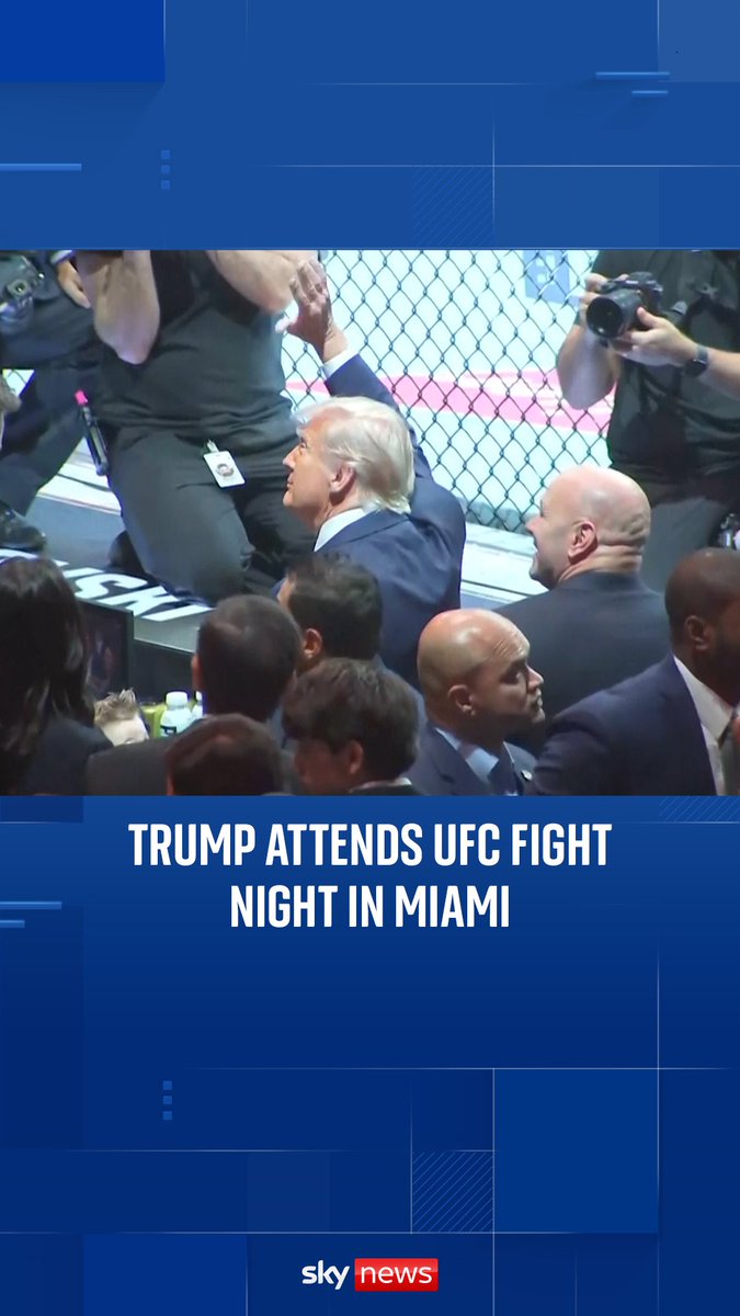 US President Donald Trump attended a UFC match alongside CEO Dana White. On the flight to the event, Trump shared with reporters that talks with Iran were 'going okay'. US Latest: