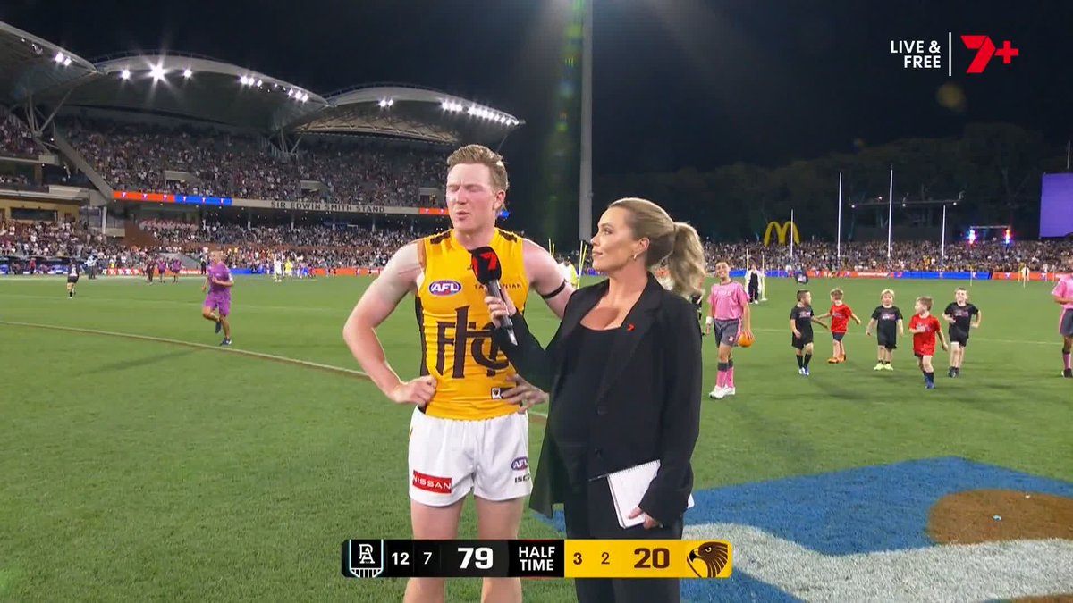 "We need to pull our head outta our arses and get to work." James Sicily at HT | #AFLPowerHawks