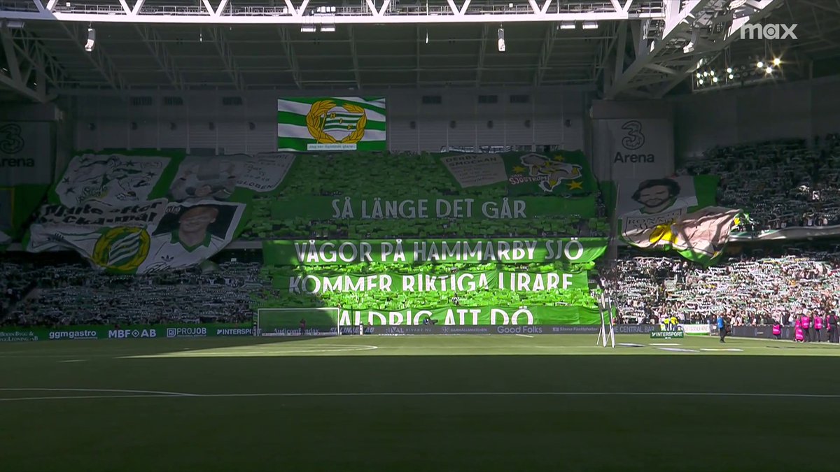 Inramningen inför derbyt mellan Hammarby och Djurgården. 📲 Se Allsvenskan på Max