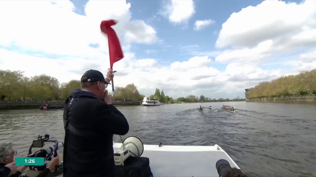 Drama early on in the women's Boat Race as the red flag comes out! 🚩 Oxford avoid disqualification and we're back under way on the Thames. 🚣‍♀️ Watch The Boat Race live on BBC One and BBC iPlayer. #TheBoatRace
