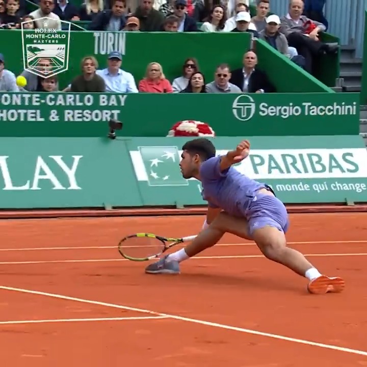 Incredible athleticism 🤯 Carlos Alcaraz Replay Blue Jeans #RolexMonteCarloMasters