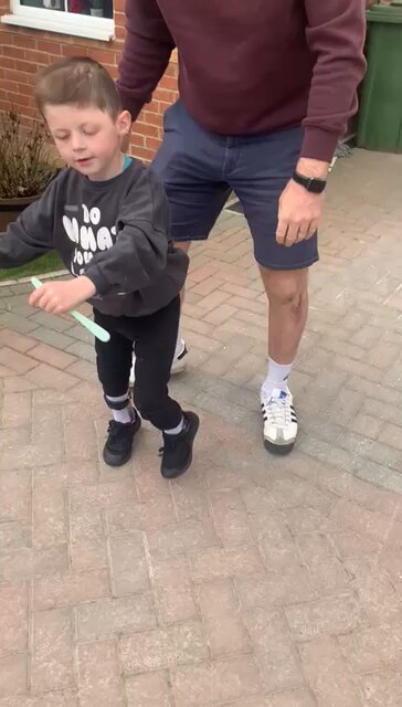 This holidays we’ve decided to give this walking lark another go. Look at him go! #ProudDaddy #RouxsArmy #BrainTumourRecovery