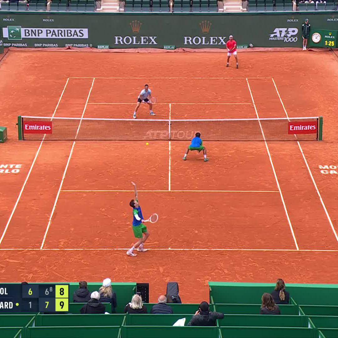 WOW!!! 🇲🇨 Monaco's very own Romain Arneodo &amp; partner Manuel Guinard save championship points en route to winning the #RolexMonteCarloMasters 🏆