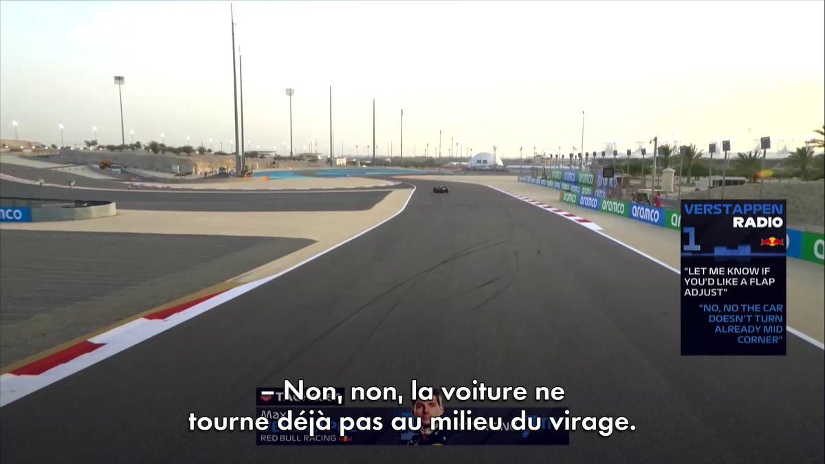 C'est déjà compliqué pour Verstappen à Bahreïn 😟 Dès le tour de mise en grille, le pilote Red Bull se plaint d'une voiture qui ne tourne pas et de survirage. #BahrainGP #F1