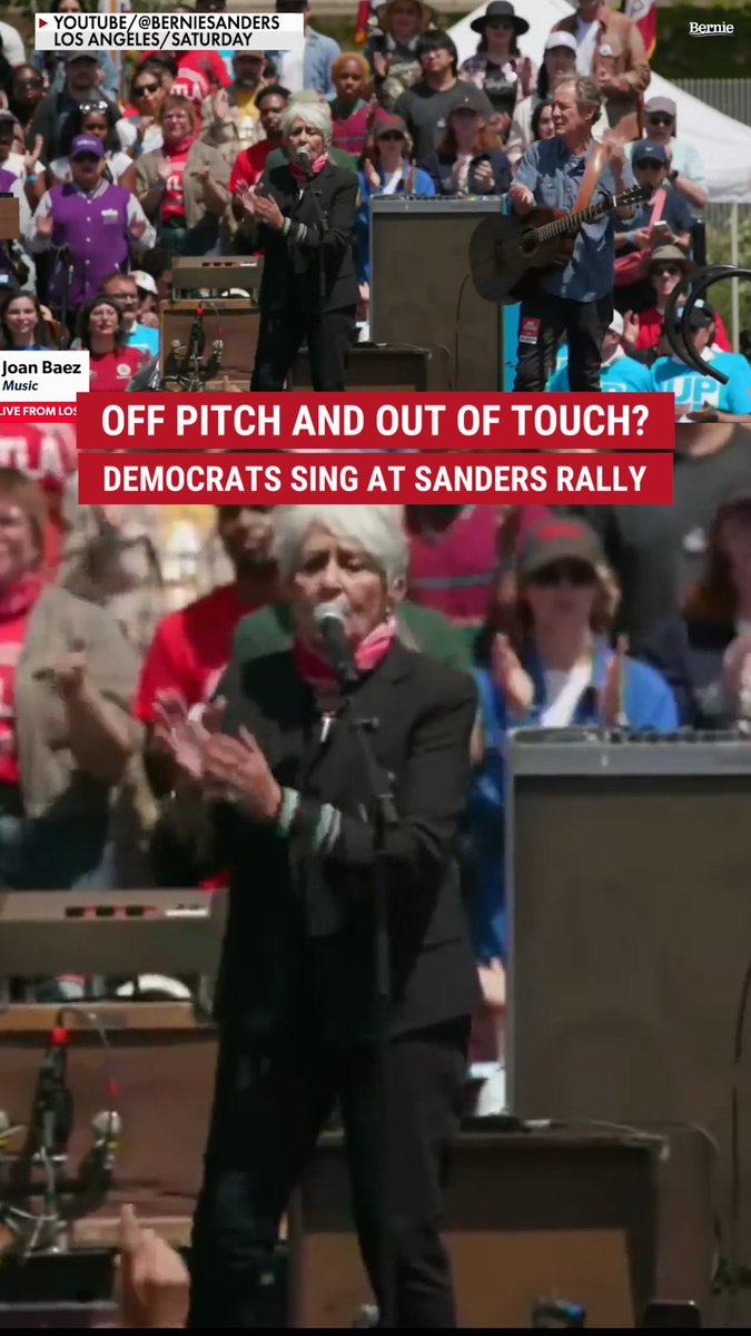 DIAMONDS AND 'BUST': Democrats show they’re more focused on singing than solutions, as far-left lawmaker Sen. Bernie Sanders taps Joan Baez to take jabs at Donald J. Trump and the The White House during a rally in Hollywood.