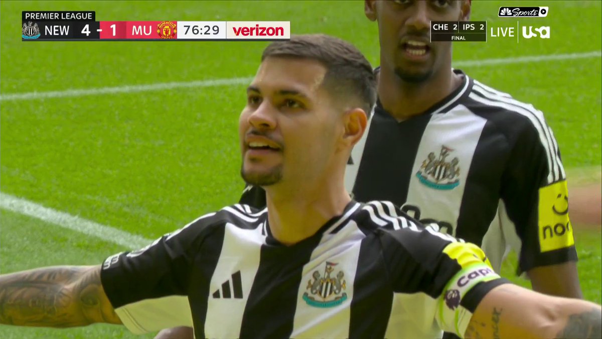 Bruno Guimaraes makes it FOUR for Newcastle! 4️⃣