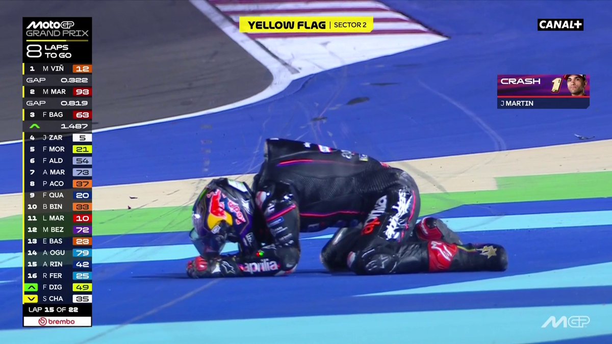 JORGE MARTIN à terre au 14e tour ! 😰 #QatarGP | #MotoGP