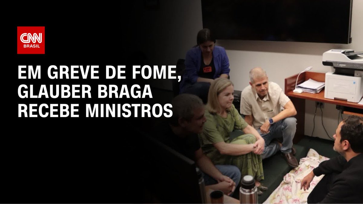 Em greve de fome, Glauber Braga recebe ministros; assista #AgoraCNN
