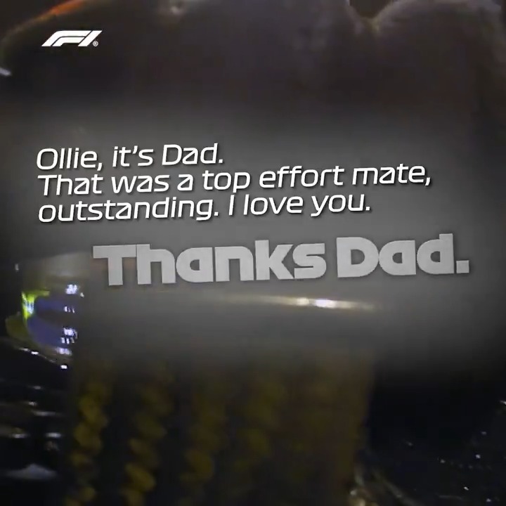 Essential listening 🔊 Ollie Bearman overjoyed + a cameo from Dad ❤️ #F1 #BahrainGP