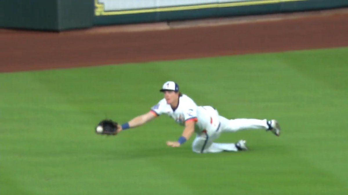 Jake Meyers lays out to take away an extra-base hit!