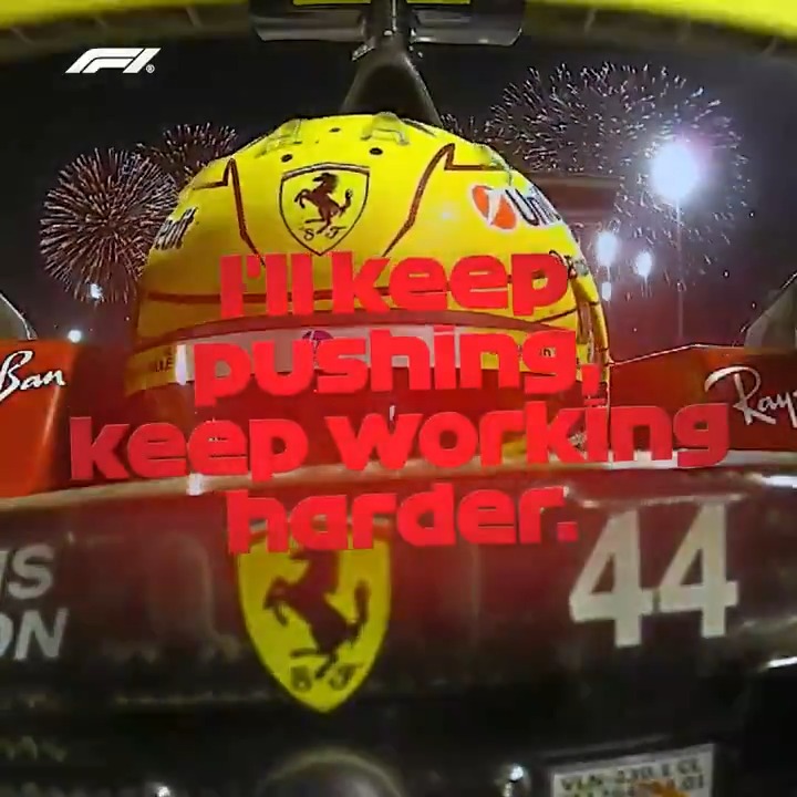 "I'll keep pushing, keep working harder" Champion spirit from Lewis 💪 #F1 #BahrainGP Scuderia Ferrari HP