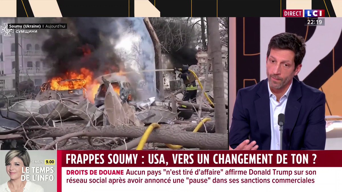 Frappe à Soumy : "C'est un message qui est très clair : c'est celui de vouloir terroriser une population afin de la faire plier", note Gallagher Fenwick. "Soumy, c'est une ville qui s'est levée comme un seul homme et qui a su repousser l'assaillant russe." ▶️ avec Darius Rochebin