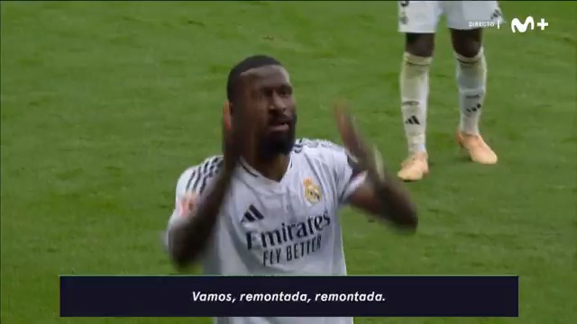 "Vamos, remontada, vamos". Rüdiger y Bellingham arengan a la afición del Real Madrid desplazada a Vitoria. #DeportePlus