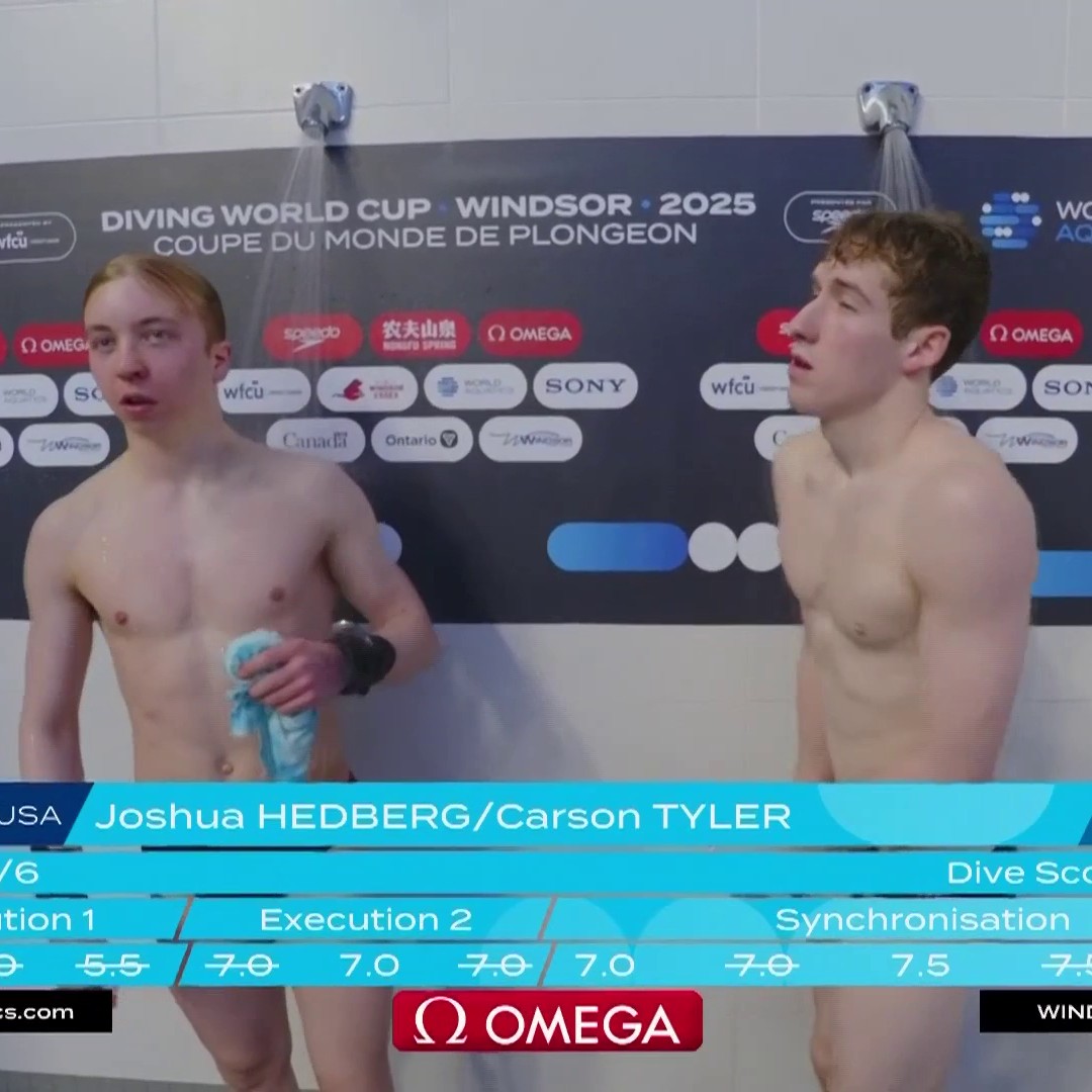 ICYMI: Joshua Hedberg & Carson Tyler earn SILVER in the men's 10m synchronized diving World Cup after this wonderful final dive. 🥈🇺🇸