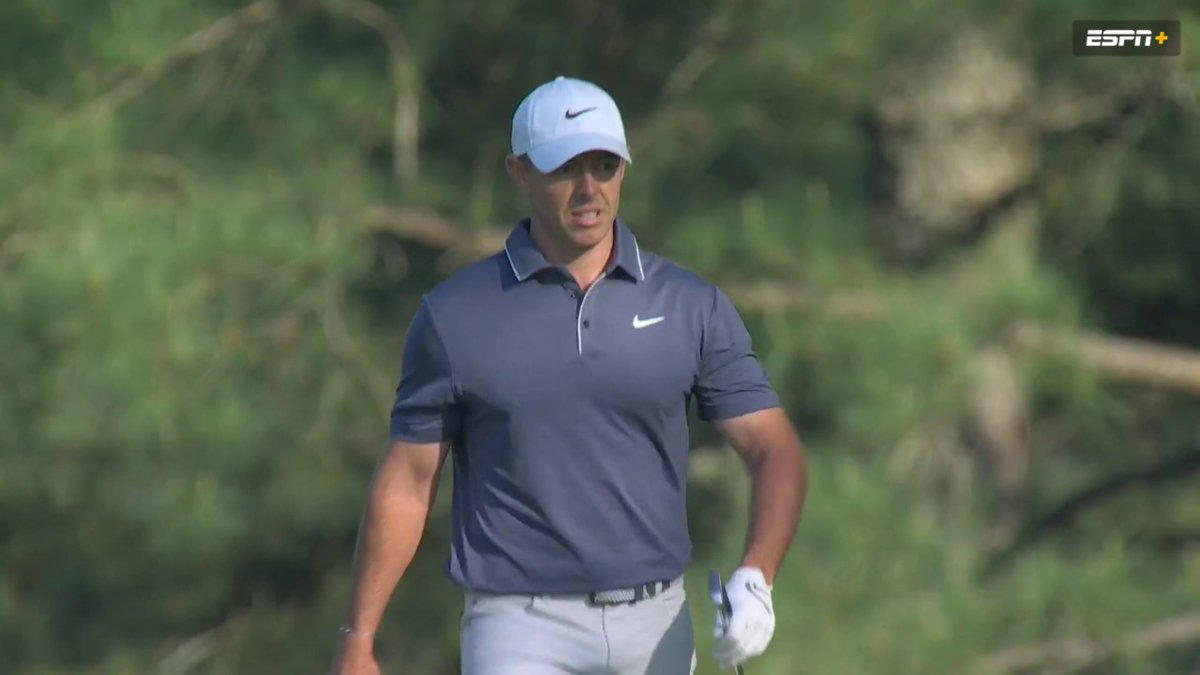 ARE YOU KIDDING, RORY?! 😱 An unreal second shot from McIlroy to set up an eagle opportunity while in a three-way tie for the lead 🔥 Watch him finish holes 15 and 16 on ESPN+: