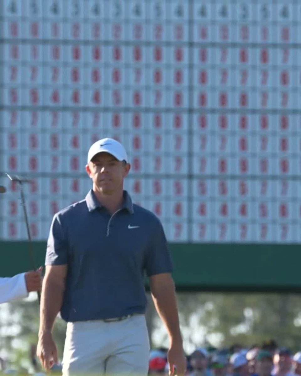 With a birdie on No. 17, Rory McIlroy takes the outright lead. #themasters