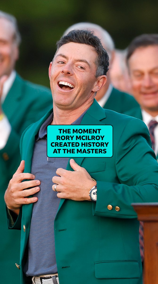 🥹 An incredible end to an incredible tournament. 🏆 The moment Rory McIlroy won #TheMasters for the first time. 🎙️ Iain Carter #bbcgolf