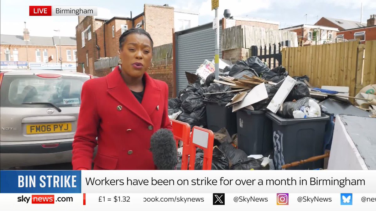 The government has called military planners to help tackle the mounting piles of rubbish in Birmingham as a strike by the city's bin workers continues. Shamaan Freeman-Powell reports live from the city, now six weeks into the strike ⬇️ 🔗