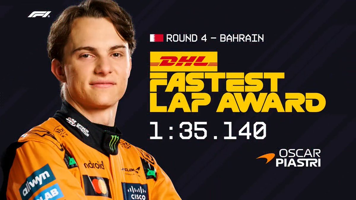 Fastest in quali, fastest on race day 💪 Oscar Piastri combines the race win in Bahrain with the DHL_Motorsports Fastest Lap ⏱️ 👉 #F1 #BahrainGP #MomentsThatDeliver