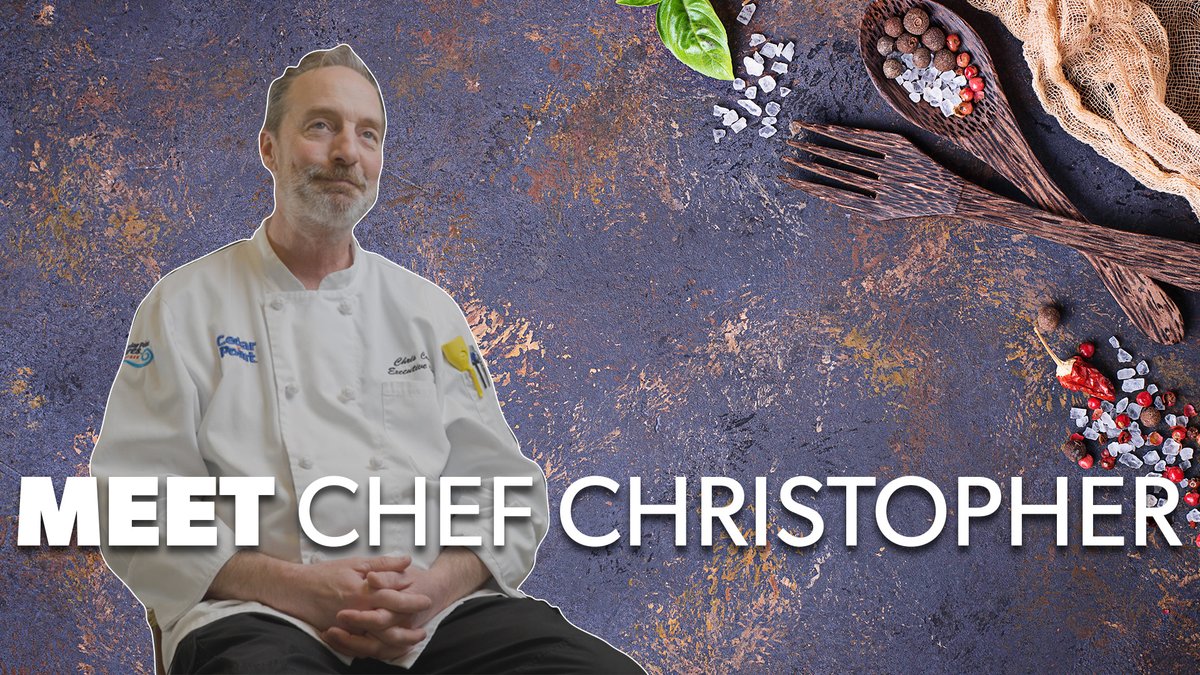 Meet Chef Christopher, our new head chef! 🍝🦐🍅 Chef comes to #CedarPoint with a wealth of experience. We're excited to see what culinary creations he has in store this season. He, and his team, are working on some exciting new dining options. Welcome, Chef Christopher!