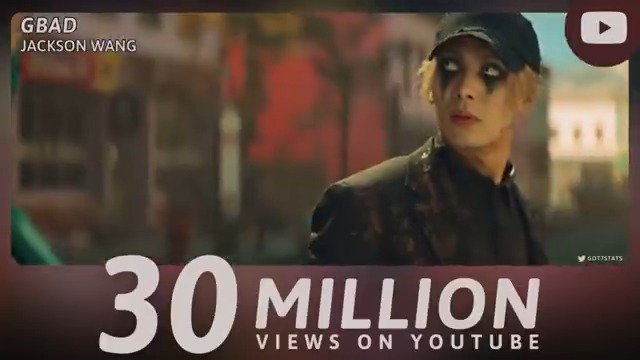 "GBAD" music video has surpassed 30 million views on YouTube. Jackson Wang - GBAD — Jackson Wang #JacksonWang #王嘉爾 #잭슨 GOT7 GOT7 (갓세븐) #GOT7 #갓세븐 #JacksonWang_GBAD