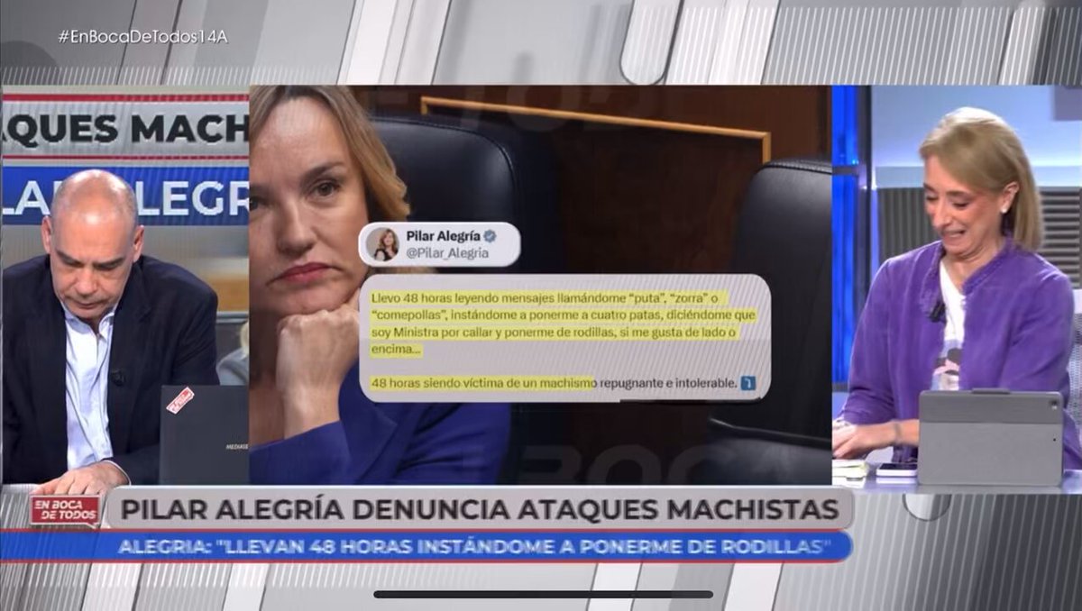 ENORME, Paloma Cervilla hoy En boca de todos. Ya está bien del cinismo y del victimismo patético de la izquierda y del gobierno.