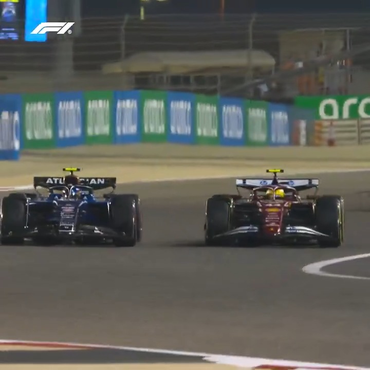There's some lore behind this one 😏 Carlos Sainz goes wheel-to-wheel with his Ferrari replacement Lewis Hamilton during a great battle in Bahrain ⚔️ #F1 #BahrainGP
