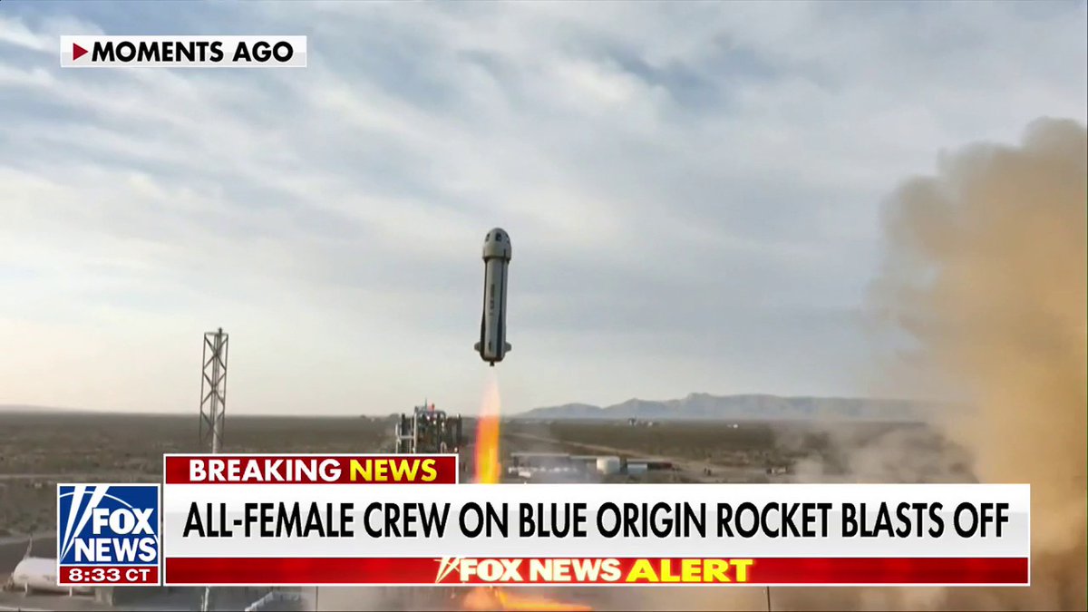 The Blue Origin rocket took off from Launch Site One in Texas with KATY PERRY, Gayle King and Lauren Sanchez aboard. | America's Newsroom