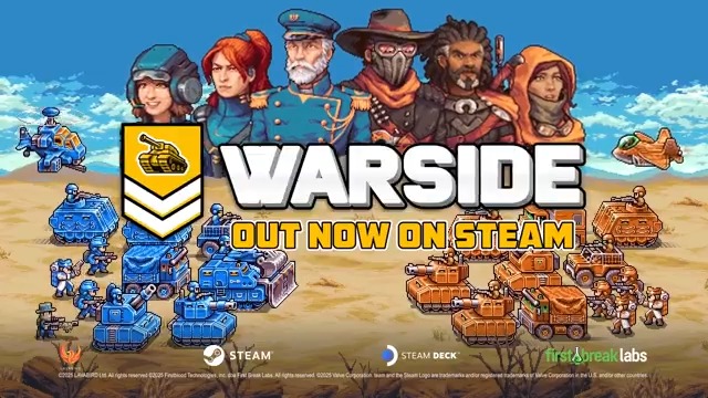 The wait is finally over, Warside is available on Steam! 🪖 From all of us at LAVABIRD and First Break Labs, we are so excited for you to have the opportunity to finally experience Warside in all of its glory! Best of luck, Commander. 🫡