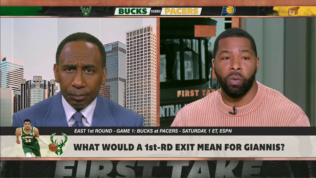 Marcus Morris says Giannis Antetokounmpo and Damian Lillard should leave Milwaukee and join Miami if the Bucks lose in the first round (🎥 First Take )