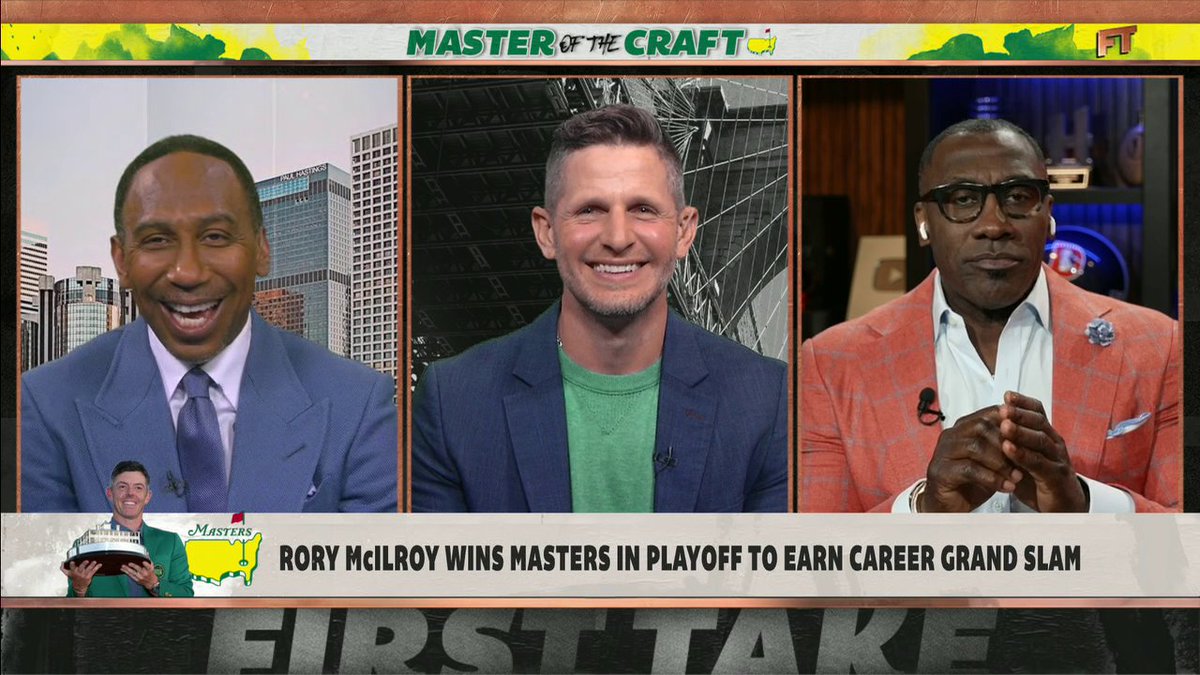 "It's just the story of perseverance. ... People were writing [Rory] off." 😤 Stephen A Smith and shannon sharpe on Rory McIlroy winning the Masters and earning a career Grand Slam.