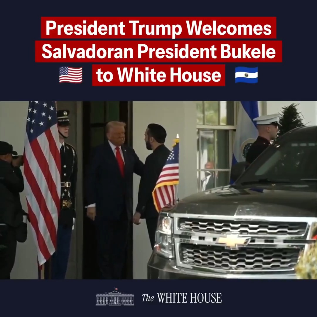 President Donald J. Trump welcomes Salvadoran President Nayib Bukele to the White House 🇺🇸🇸🇻 @NayibBukele