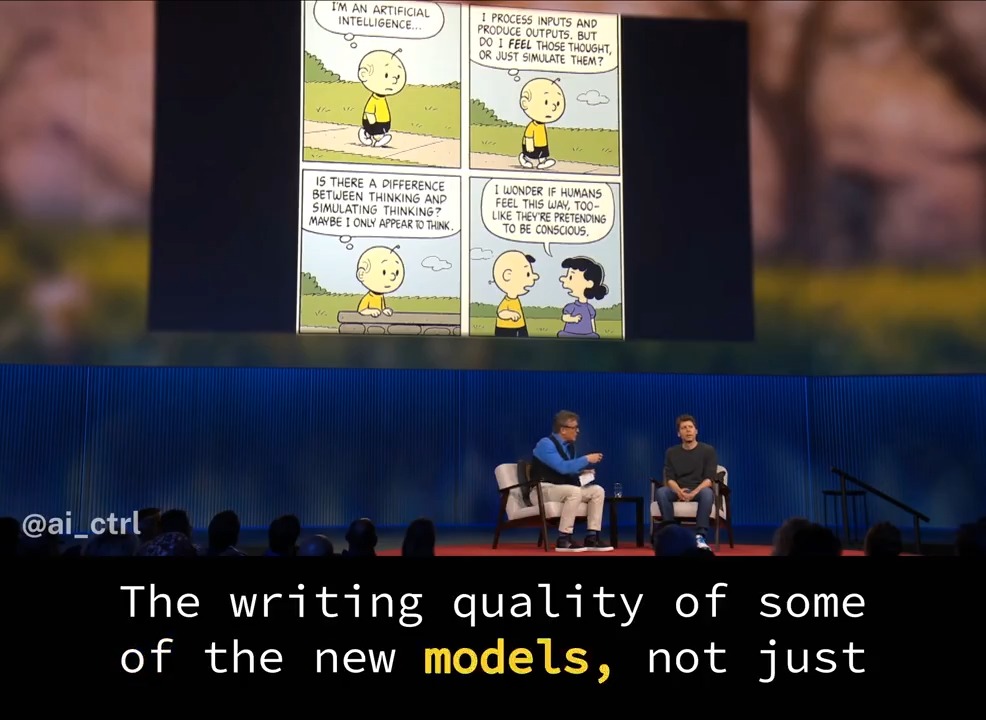 Chris Anderson (Chris Anderson): "At first glance, this looks like IP theft." [audience applauds] Sam Altman (Sam Altman): "You can clap about that all you want. Enjoy."