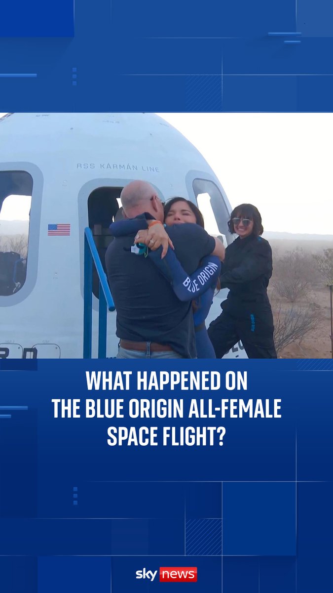 Katy Perry kissed the earth (and liked it) and Lauren Sanchez hugged her husband Jeff Bezos. Here are the key moments from the all-female launch into space on a Blue Origin rocket 🚀👇 Full story: