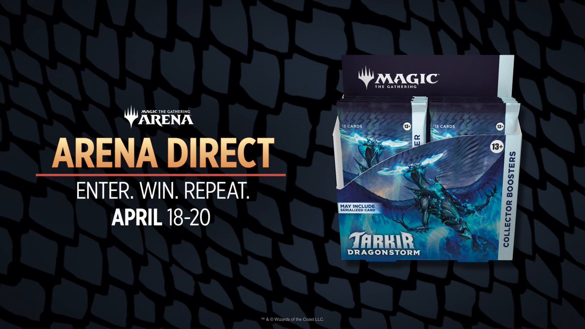 Happy Monday! Sink your claws into the #MTGTarkir Arena Direct event info and more in this week's announcements. Read here:
