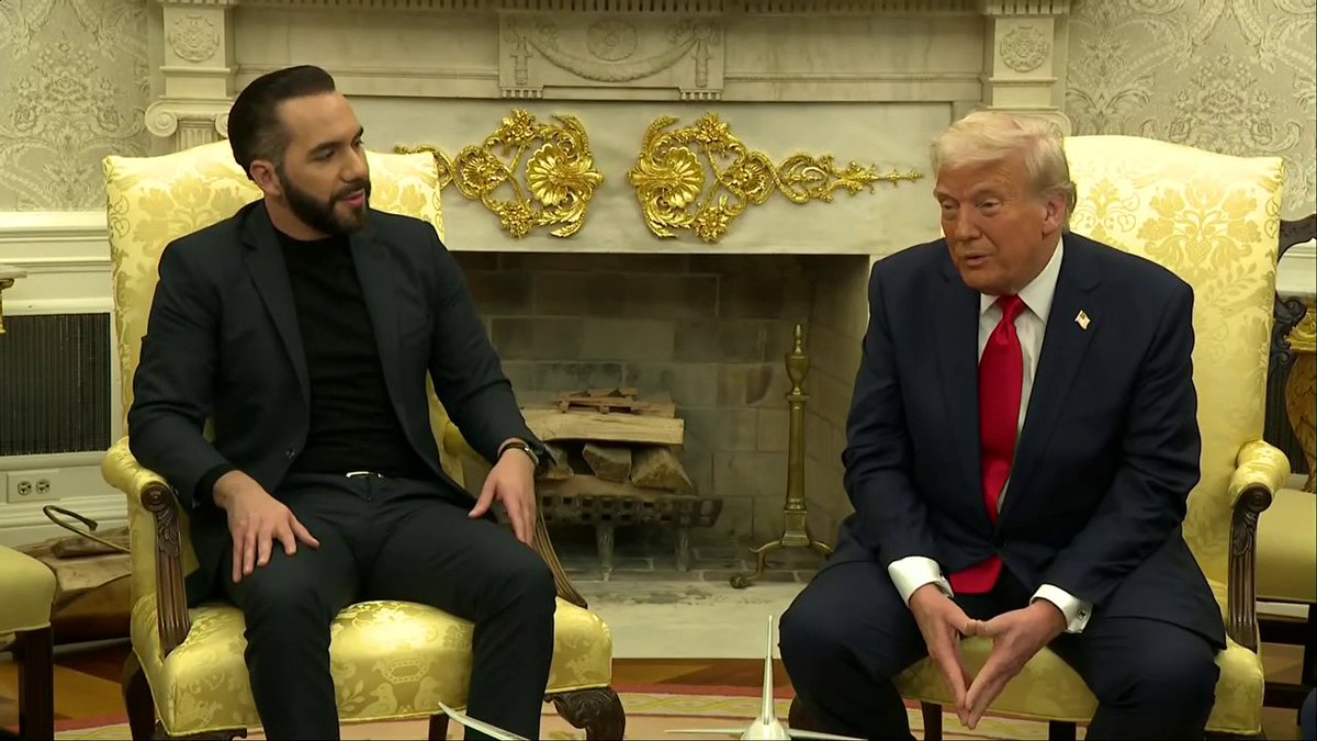WATCH: Donald J. Trump: "But your country's not too big into that?" Nayib Bukele: "No, no, of course not. We're big on protecting women... And as you can see, most of my cabinet is women... And they're not DEI hires or anything."