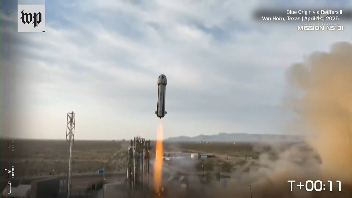 Six women, including journalist Gayle King and pop singer Katy Perry, returned safely from a brief spaceflight Monday as part of an all-women crew aboard a Blue Origin rocket, the private space company founded by Jeff Bezos.
