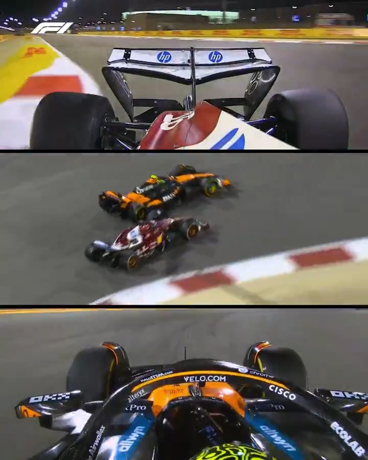 From every angle 😮‍💨 An incredible move by Lando Norris to reclaim his place on the podium 🥉 #F1 #BahrainGP
