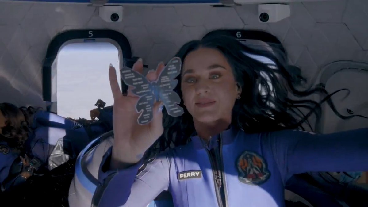 Gayle King, Katy Perry and the crew onboard today's Blue Origin space flight float in zero gravity