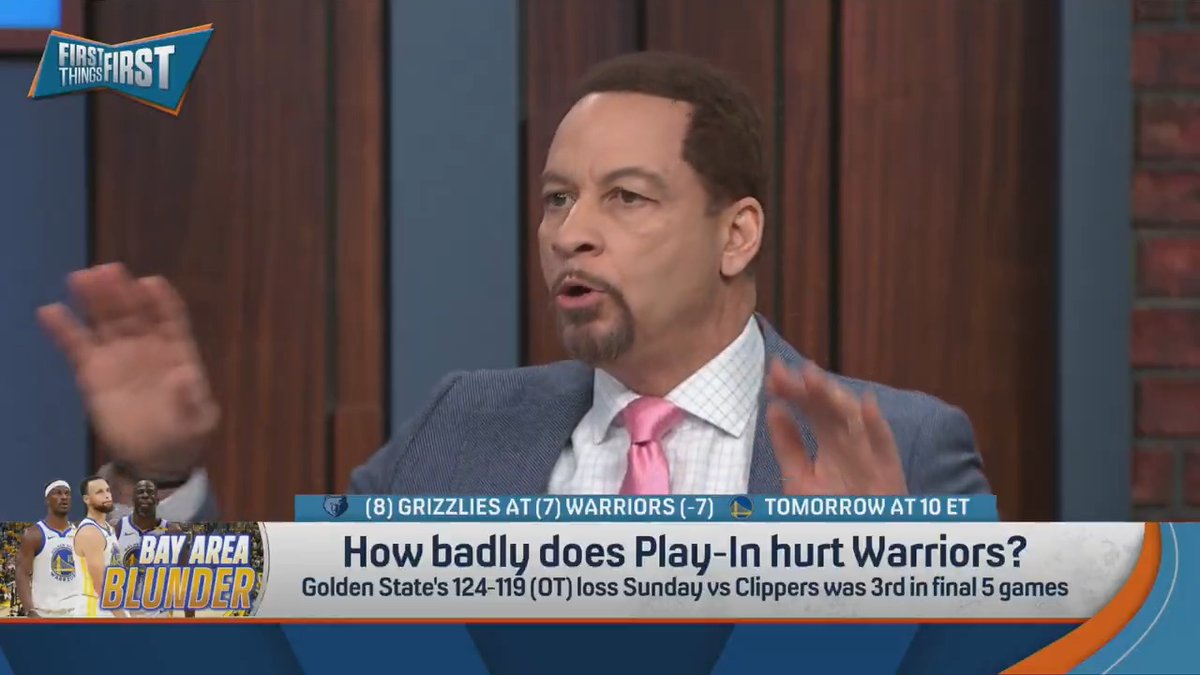 .Chris Broussard thinks the GSW have a good chance to beat the Grizzlies 👀 “If your Rockets play the Warriors, they’re going down! So this is great for the Warriors.”