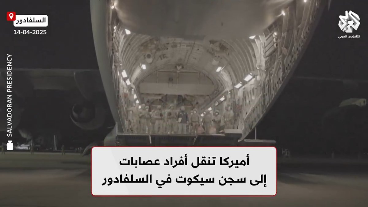 #الولايات_المتحدة تنقل أفراد عصابات إلى سجن سيكوت في #السلفادور تابعوا حساب التلفزيون العربي👇