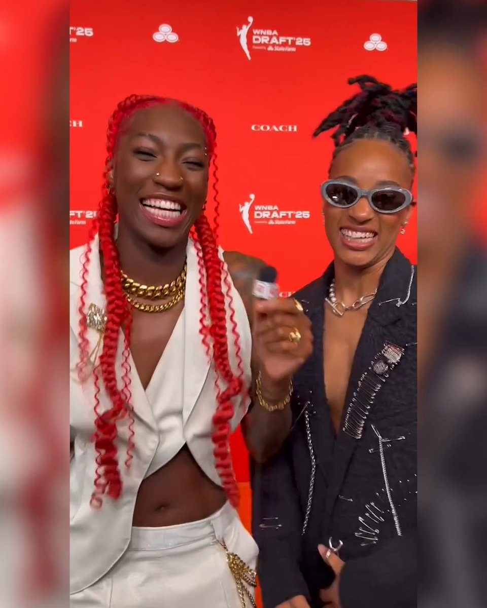 Saniya Rivers and Aziaha James on the WNBA draft orange carpet ๐ NC State WBB ๐บ๐