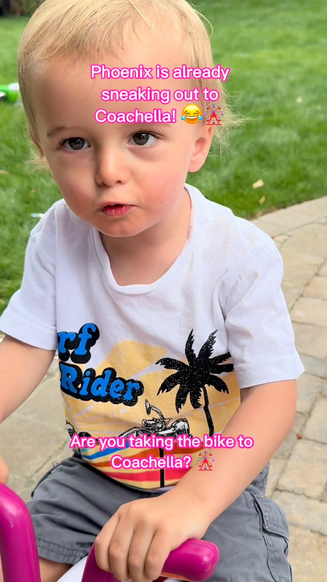 Uh oh…. Phoenix is going to be trouble like his mama 😂 #Coachella