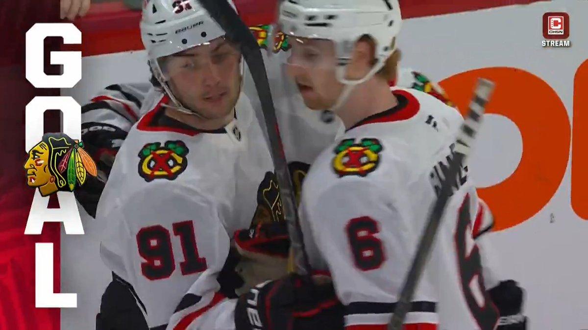 Frank Nazar buries one on the power play for his 11th goal of the season. He's on fire. #Blackhawks