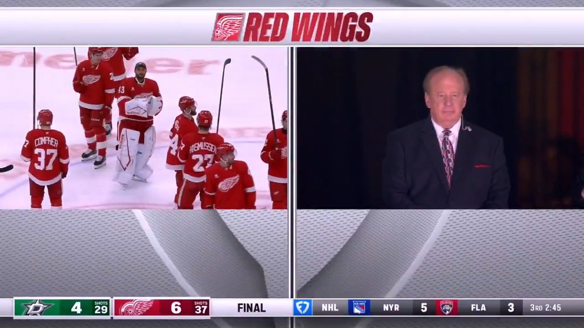 A special moment for our very own John Keating, in honor of his final Detroit Red Wings home game. ❤️🤍