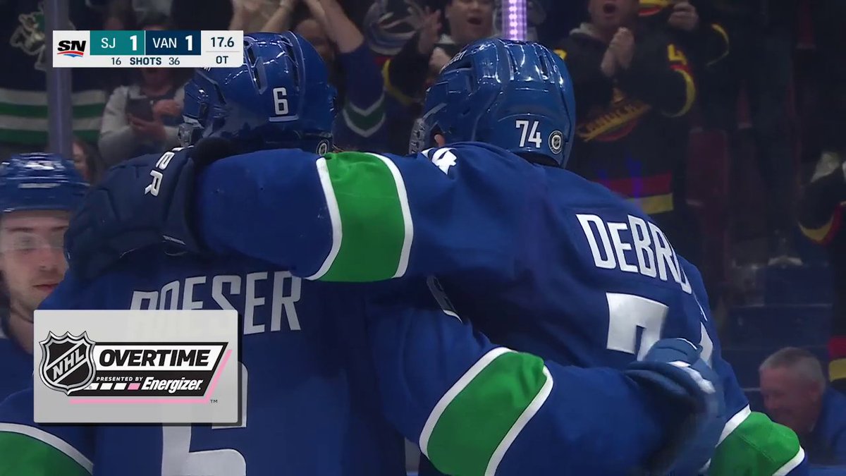 JAKE DEBRUSK IS THE OT HERO!! 💪 The Vancouver Canucks win it in Energizer overtime, and Nikita Tolopilo earns his first NHL win!