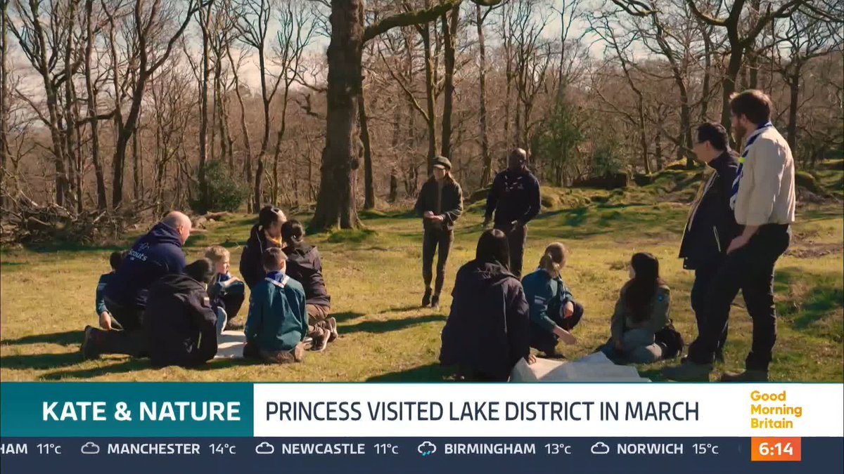 The Princess of Wales has been speaking about her love of nature, and its effects on our health and wellbeing. Kate says being in the countryside is a chance to escape from a busy world. She shared her thoughts with a group of scouts in Lake Windermere. Ciara ITV reports.